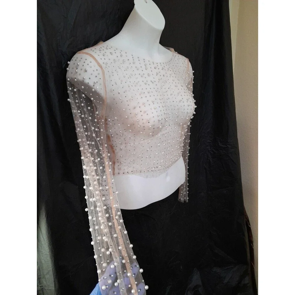 Windsor Rhinestone And Pearl Sheer Top